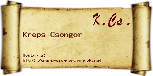 Kreps Csongor névjegykártya